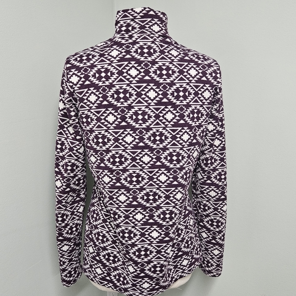 Duluth Trading Company Womens Coolmax Sno Sweat Festive Mockneck Sweater Geometr - Picture 7 of 8